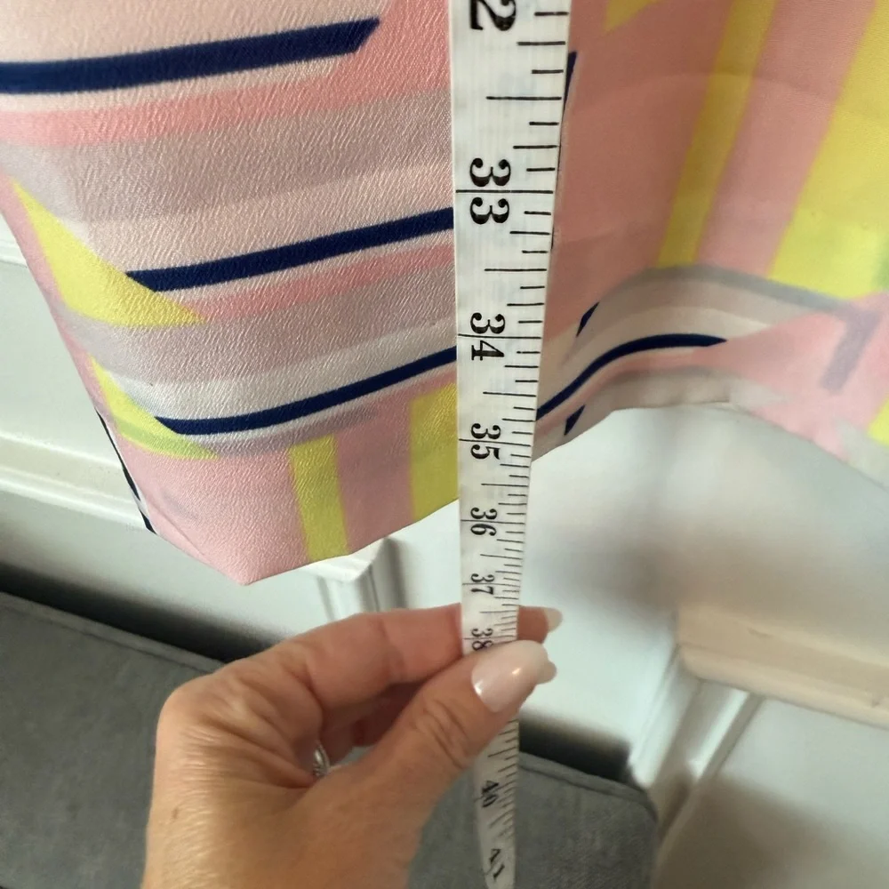 J. Crew Vibrant Pink and Yellow Geometric Mini Dress size 2